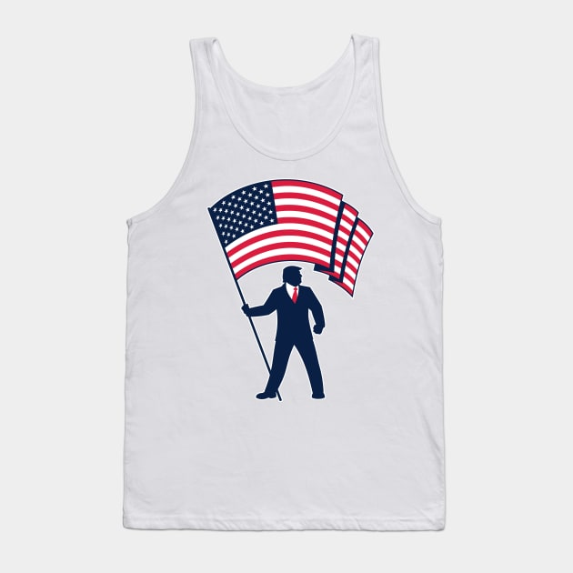 President Trump Bearing the Flag of the USA Tank Top by Malchev